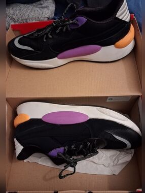 Puma Black Sneakers with Purple and Orange Accents